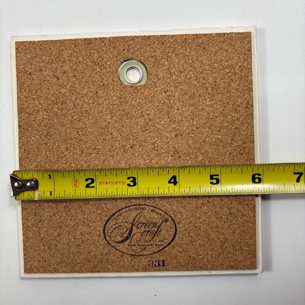 Vintage ScreenCraft Canada Goose Ceramic‎ Tile Cork Back Wall Art
